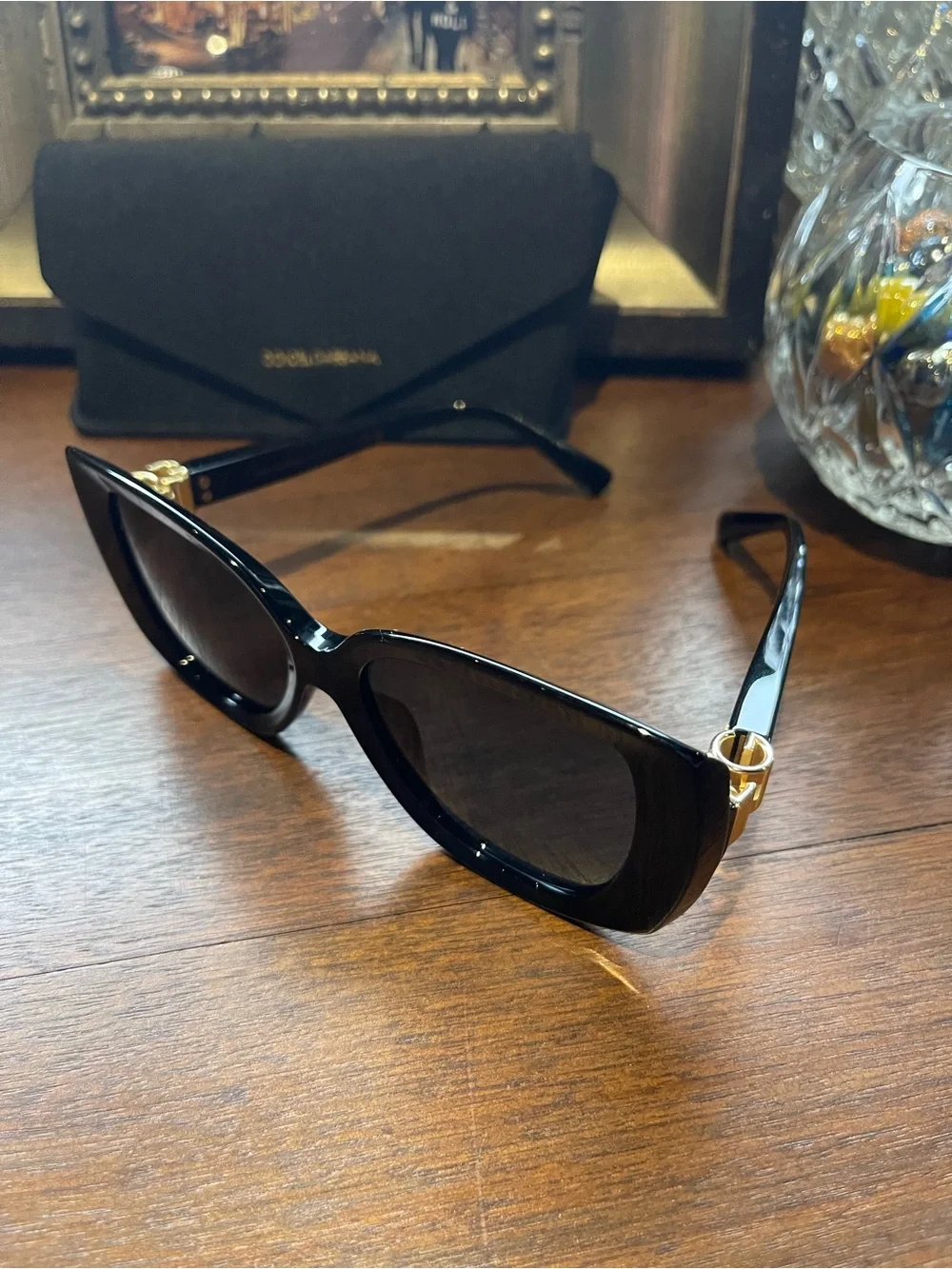 Dolce & Gabbana Black and Gold Designer Sunglasses